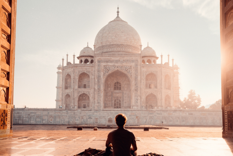 Taj-Mahal with lady backside
