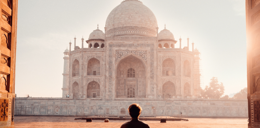 Taj-Mahal with lady backside