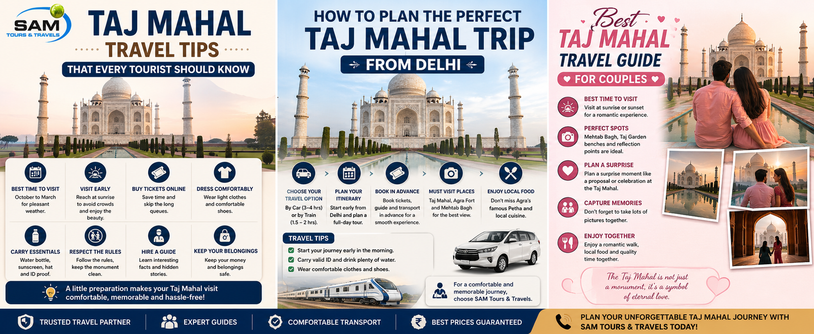 Tourists exploring the Taj Mahal in Agra while following essential travel tips for a smooth and memorable visit